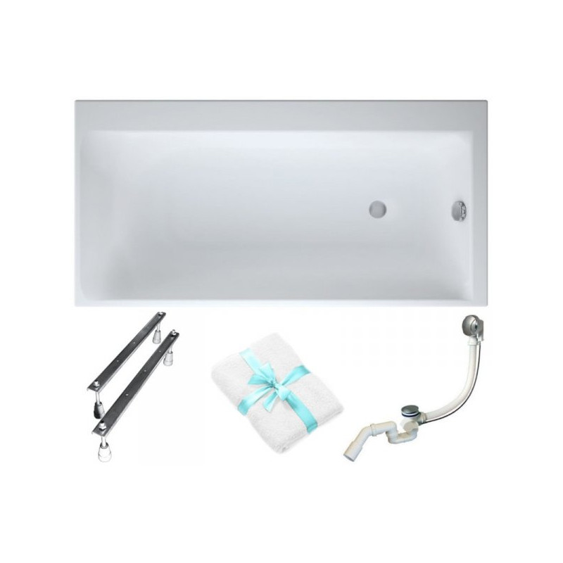 Ekskluzywna Wanna Akrylowa Cersanit Smart 160x80 PRAWA z Syfonem i Dodatkami Gratis!