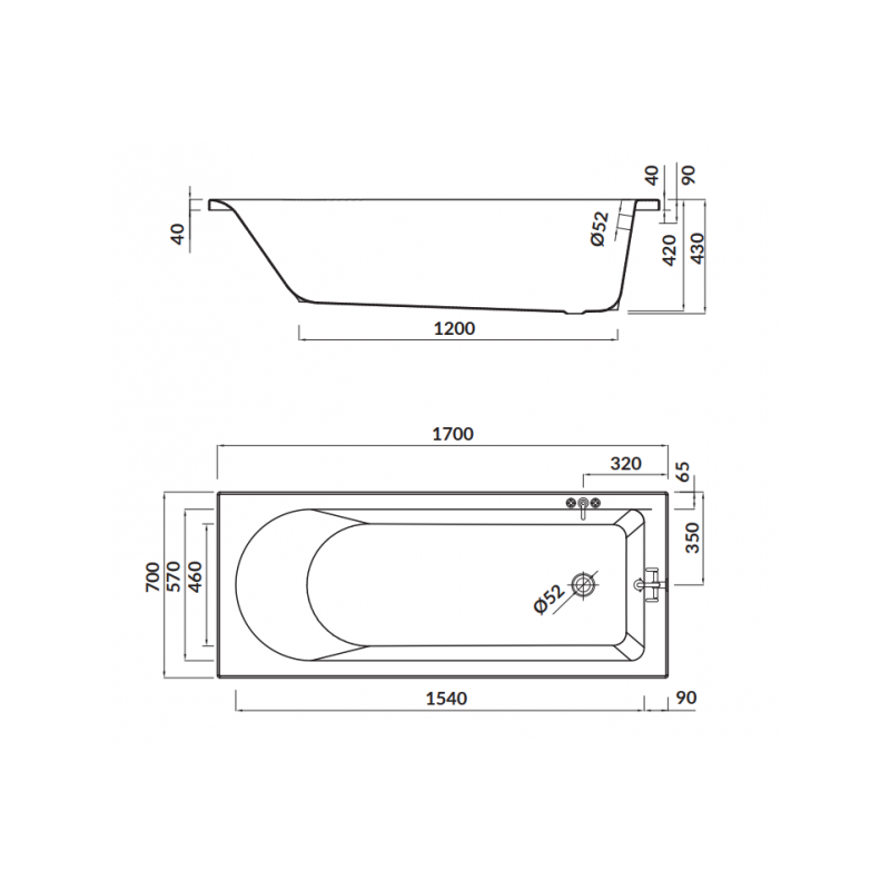 Komfortowa wanna akrylowa Cersanit Flavia 170x70 z syfonem, nogami i gratisowym ręcznikiem