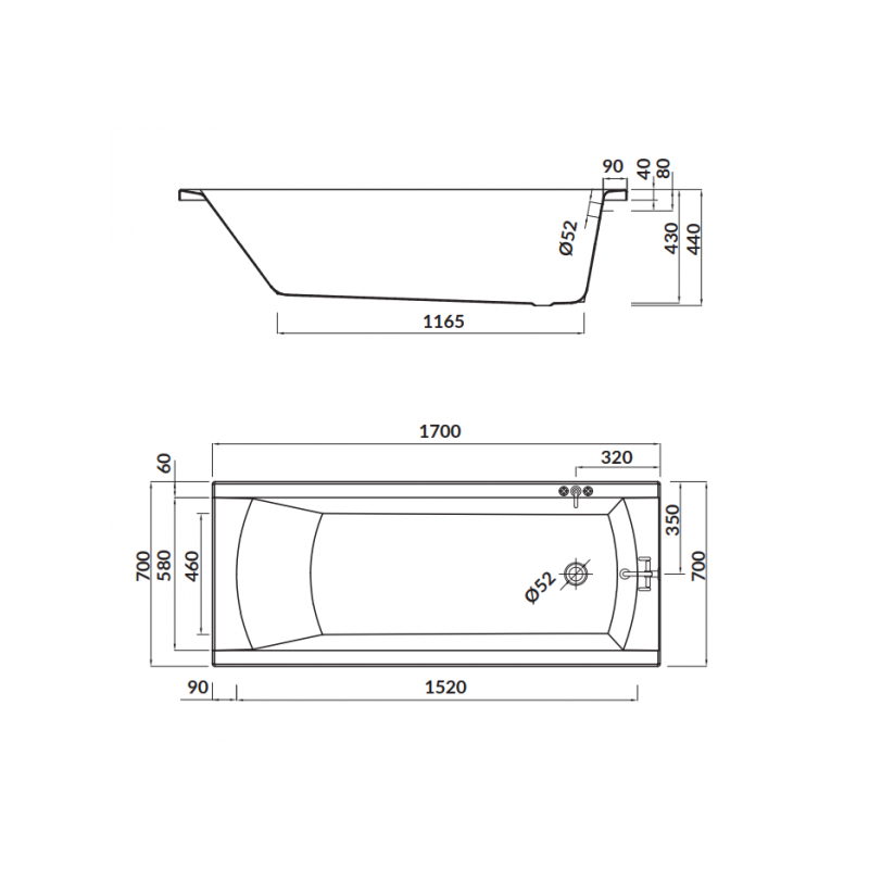 Cersanit Korat 170x70 Wanna Akrylowa Premium + Gratisowy Ręcznik