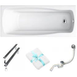 Cersanit Lana 170x70: Wygodna Wanna z Podłokietnikami + Stelaż i Syfon Gratis