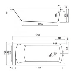 Cersanit Korat 170x75 Nowoczesna Wanna Akrylowa z Gratisowym Ręcznikiem i Syfonem