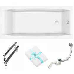 Luksusowa wanna Cersanit Virgo 170x75 - komplet z nogami, syfonem i ręcznikiem gratis