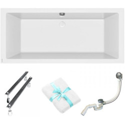 Cersanit Intro Wanna Akrylowa 180x80 z Syfonem, Nóżkami i Ręcznikiem Gratis