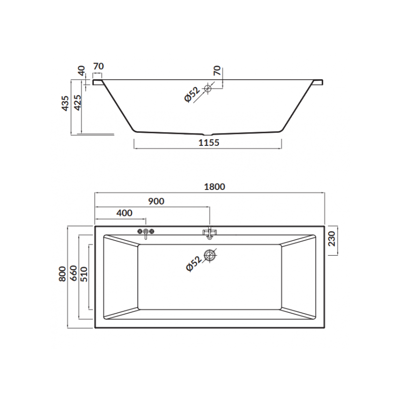 Cersanit Intro Wanna Akrylowa 180x80 z Syfonem, Nóżkami i Ręcznikiem Gratis