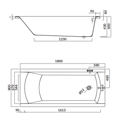 Cersanit Korat 180x80 - Elegancka Wanna Akrylowa + Gratis Ręcznik!