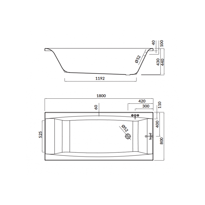 Cersanit Virgo 180x80 Ergonomiczna Wanna z Akrylu + Syfon, Nogi i Ręcznik Gratis