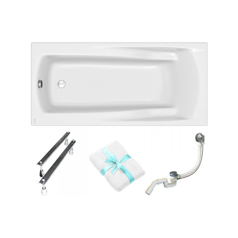 Zestaw relaksacyjny Zen: wanna akrylowa 180x85 cm z syfonem, nogami i ręcznikiem gratis