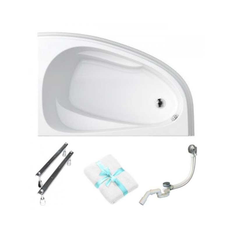 Cersanit Joanna NEW Wanna 140x90 PRAWA z Syfonem i Nóżkami - Komfort i Elegancja w Twojej Łazience