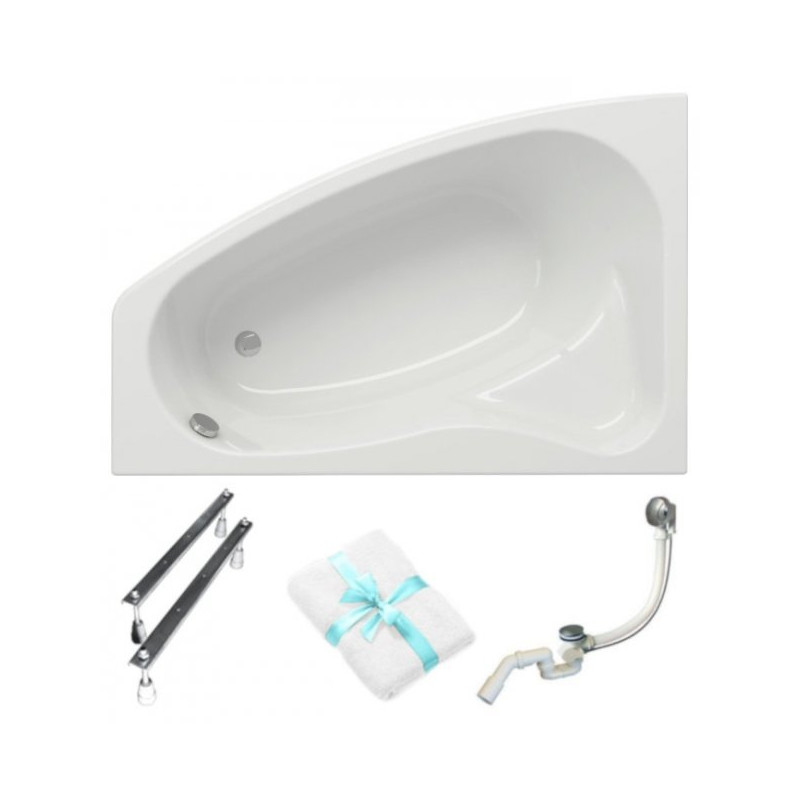 Cersanit SICILIA Wanna lewostronna 150x100 z syfonem i nogami + ręcznik GRATIS