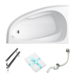 Cersanit Joanna NEW 160x95 Wanna Premium Lewa z Syfonem i Stelażem + Ręcznik Gratis