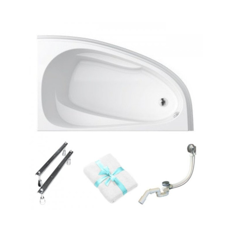 Cersanit Joanna 160x95 Wanna Asymetryczna Prawa z Akcesoriami - Komfort i Styl w Twojej Łazience