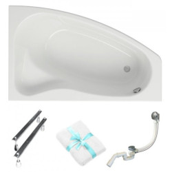 Elegancka Wanna Akrylowa Cersanit SICILIA 160x100 Prawa z Syfonem i Wyposażeniem