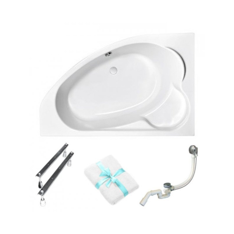 Elegancka Wanna Asymetryczna Cersanit Kaliope 170x110 Lewa z Akcesoriami Gratis
