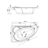 Elegancka Wanna Asymetryczna Cersanit Kaliope 170x110 Lewa z Akcesoriami Gratis