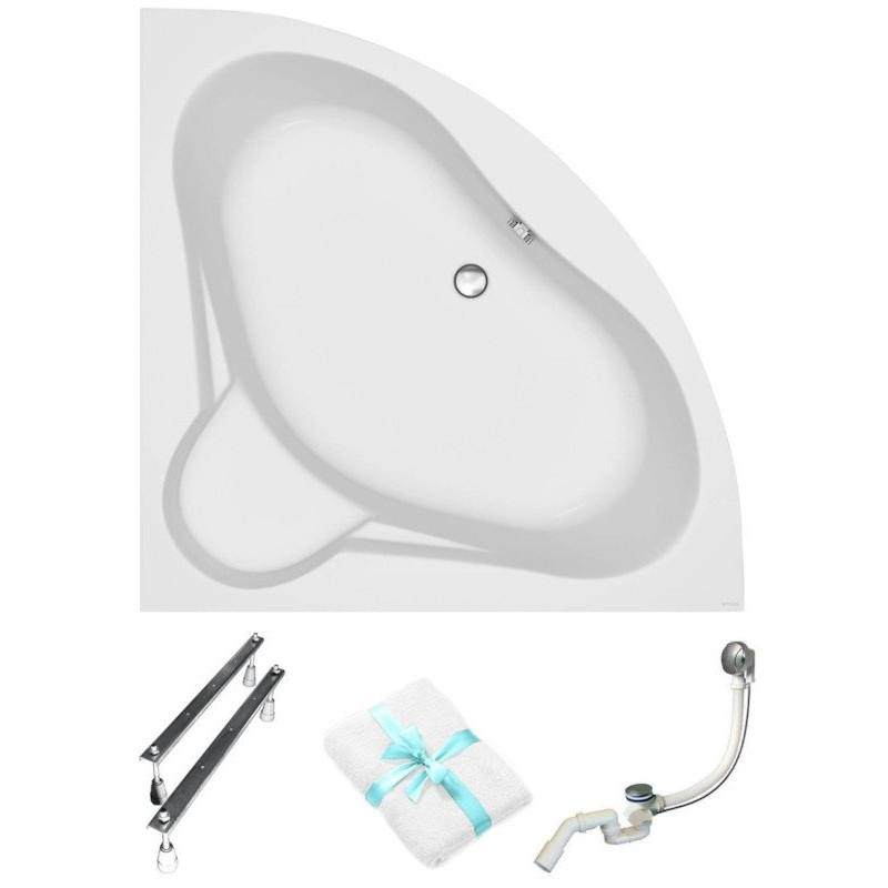 Wanna Akrylowa Cersanit VENUS 140 z Syfonem i Gratisowym Ręcznikiem