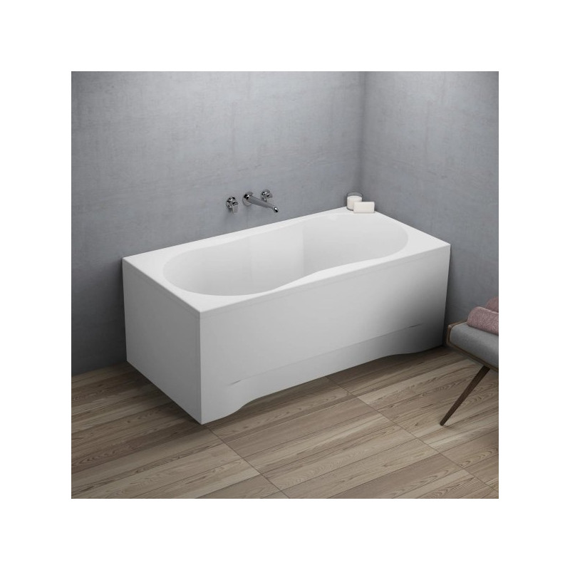 Elegancka Wanna Akrylowa Gracja 120x75 cm z Białą Obudową i Syfonem
