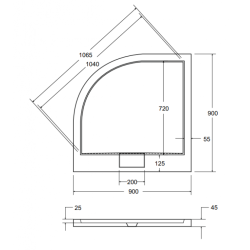 Elegancki Brodzik AXIM Ultraslim 90 - Półokrągły Sanitarny Komfort