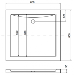 Aaron Brodzik Półokrągły Slim 90x90 Z Syfonem