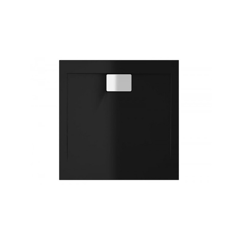 Elegancki Brodzik Vegar Czarny Połysk 80x80 ze Specjalną Powłoką Antybakteryjną