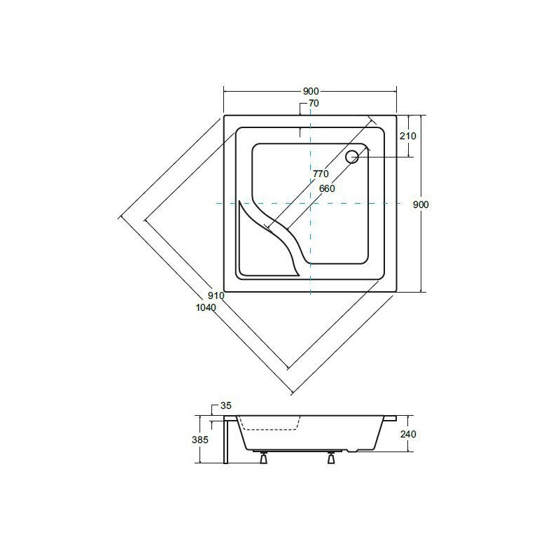 Kwadratowy Brodzik Besco Igor 90x90 z Antybakteryjną Powłoką + Gratisowy Syfon