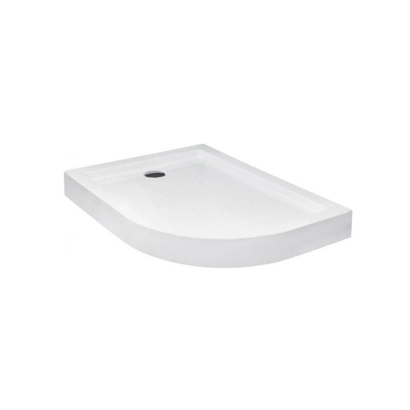 Asymetryczny Brodzik Prysznicowy SATURN 120 L, Kompaktowy i Stylowy, Lewa Strona, Akryl Biały