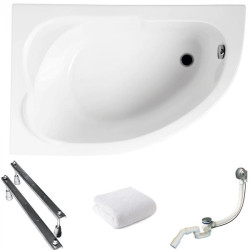 Stylowa Asymetryczna Wanna Akrylowa 130x85 Lewa z Syfonem Standard - Polimat