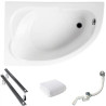Stylowa Asymetryczna Wanna Akrylowa 130x85 Lewa z Syfonem Standard - Polimat
