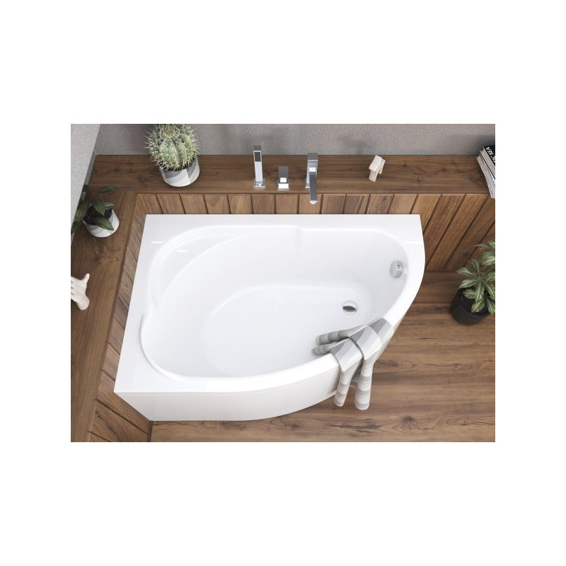 Stylowa Asymetryczna Wanna Akrylowa 130x85 Lewa z Syfonem Standard - Polimat