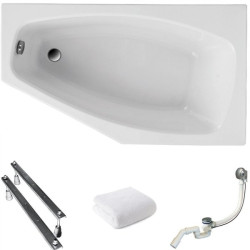 Ekskluzywna Wanna Narożna Marika 140x80 Prawa z Gratisowym Syfonem - Dynamiczny Design w Twojej Łazience!