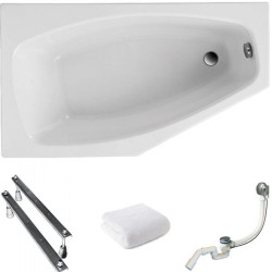 Polimat Wanna Narożna Lewa Marika 140x80 cm z Syfonem