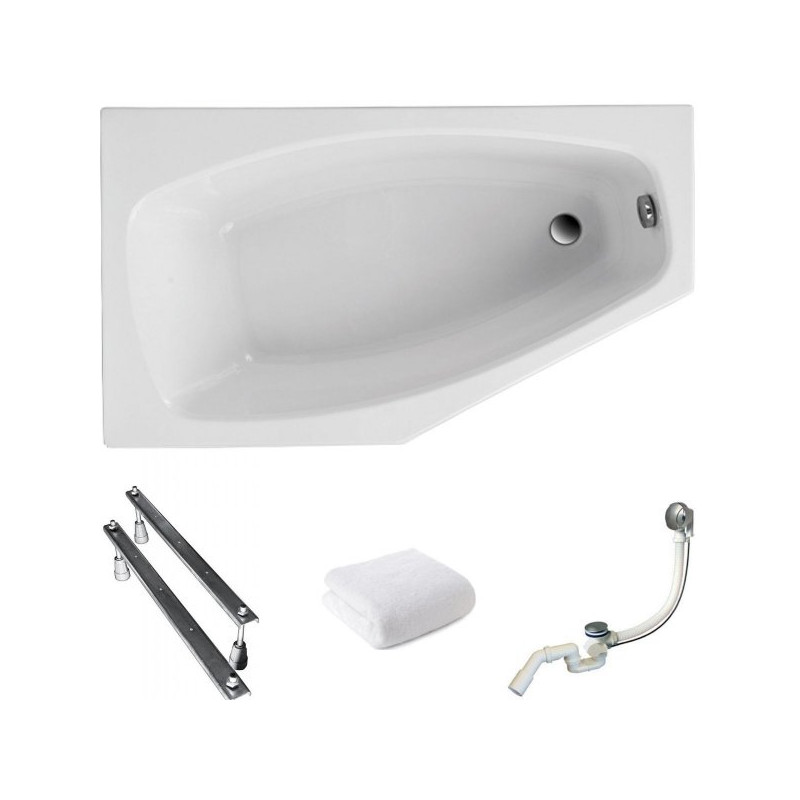 Nowoczesna Wanna Rogowa Marika 140x80 Lewa z Syfonem – Design i Komfort w Twojej Łazience