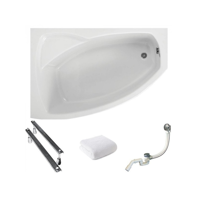 Wanna Narożna Frida 140x90 Lewa z Syfonem - Nowoczesna Elegancja Twojej Łazienki