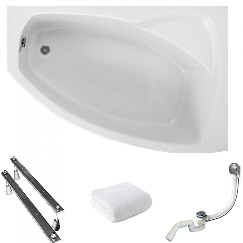 Wanna Asymetryczna Frida 150x90 z Syfonem i Obudową - Luksusowy Relaks w Twojej Łazience