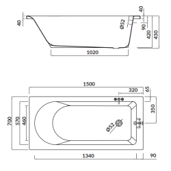 Stylowy Komfort: Wanna Cersanit Flavia Akrylowa 150x70 + Akcesoria GRATIS