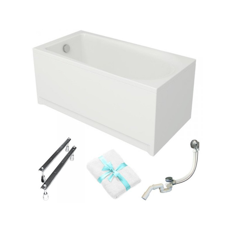 Flavia 150x70 - Elegancka Wanna Akrylowa Cersanit Komplet z Szykiem i Wygodą