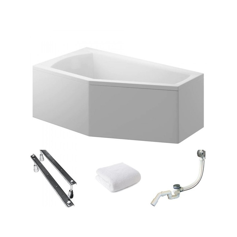 Wanna narożna Selena 150x90 Lewa z Obudową i Syfonem - Relaks i Styl w Twojej Łazience