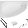Polimat Marea Elegance - Asymetryczna Wanna Lewa 150x100cm z Syfonem dla Twojego Komfortu