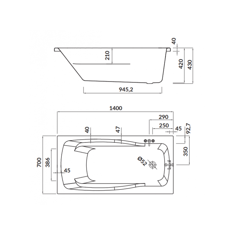 Cersanit Lana 140x70: Komfortowa wanna z akrylu, zestaw z obudową, syfonem i ręcznikiem Gratis!