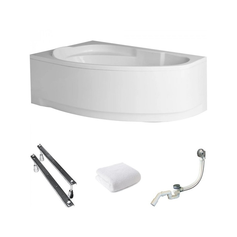 Polimat Marea Wanna Narożna 150x100 Lewa z Syfonem - Komfort w Każdej Łazience!