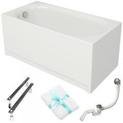 Cersanit Octavia 140x70 - Komfortowa wanna z akrylu z białą obudową i gratisowym ręcznikiem