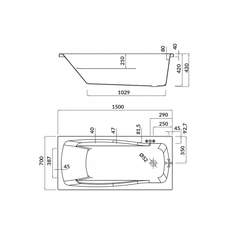 Cersanit Lana 150x70 Elegance: Wygodna Wanna Akrylowa z Kompletem Montażowym i Gratisem
