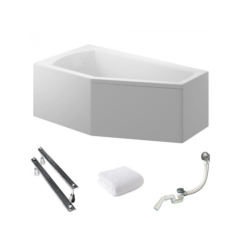 Idealna Selena 160x90 Lewa z Obudową i Syfonem - Komfort i Styl w Twojej Łazience!