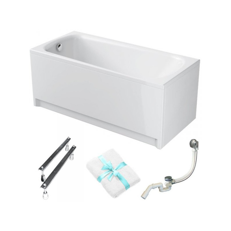 Cersanit Nao 150x70 - Luksusowa wanna akrylowa z obudową, syfonem i gratisowymi akcesoriami