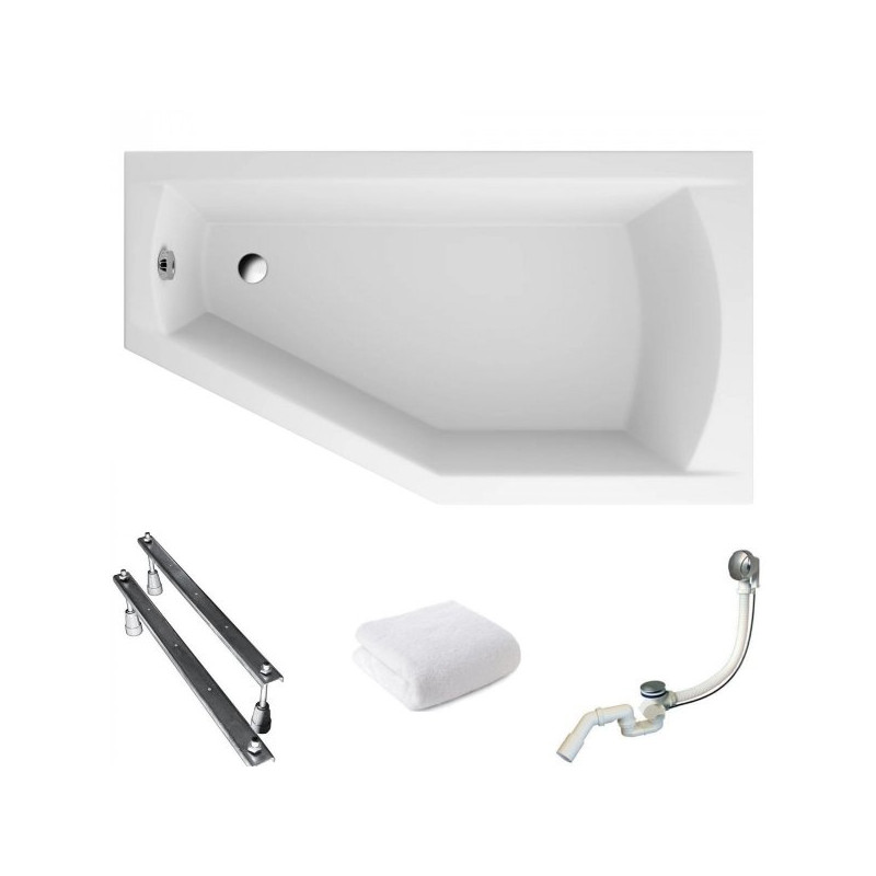 Elegancka Wanna Asymetryczna Selena 160x90 Prawa z Akrylową Powłoką - Twoje Spa w Domu!