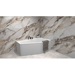 Elegancka Wanna Asymetryczna Selena 160x90 Prawa z Akrylową Powłoką - Twoje Spa w Domu!