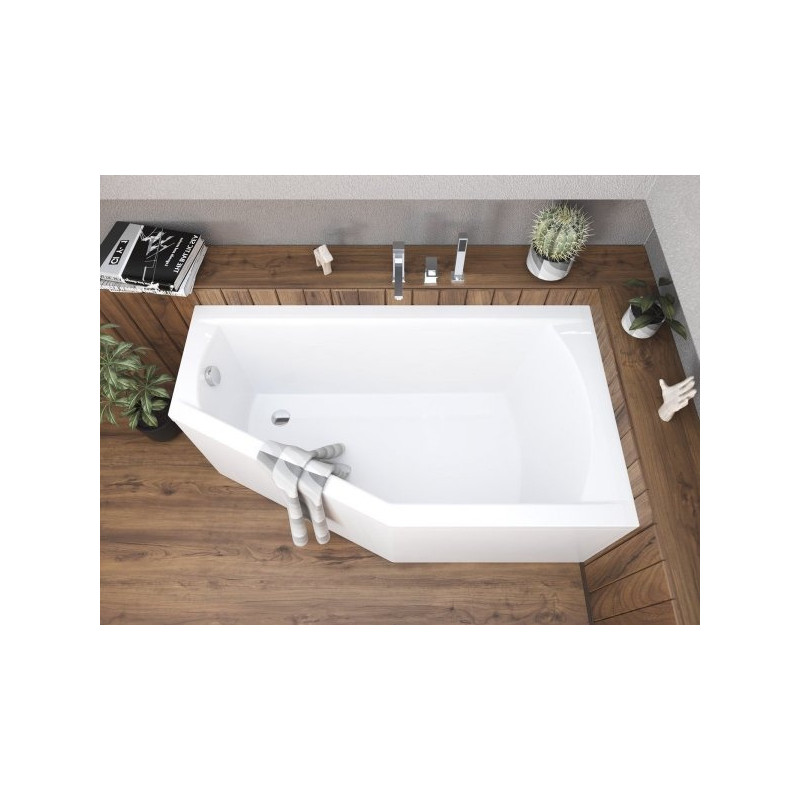 Elegancka Wanna Asymetryczna Selena 160x90 Prawa z Akrylową Powłoką - Twoje Spa w Domu!