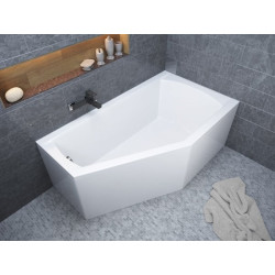 Elegancka Wanna Asymetryczna Selena 160x90 Prawa z Akrylową Powłoką - Twoje Spa w Domu!