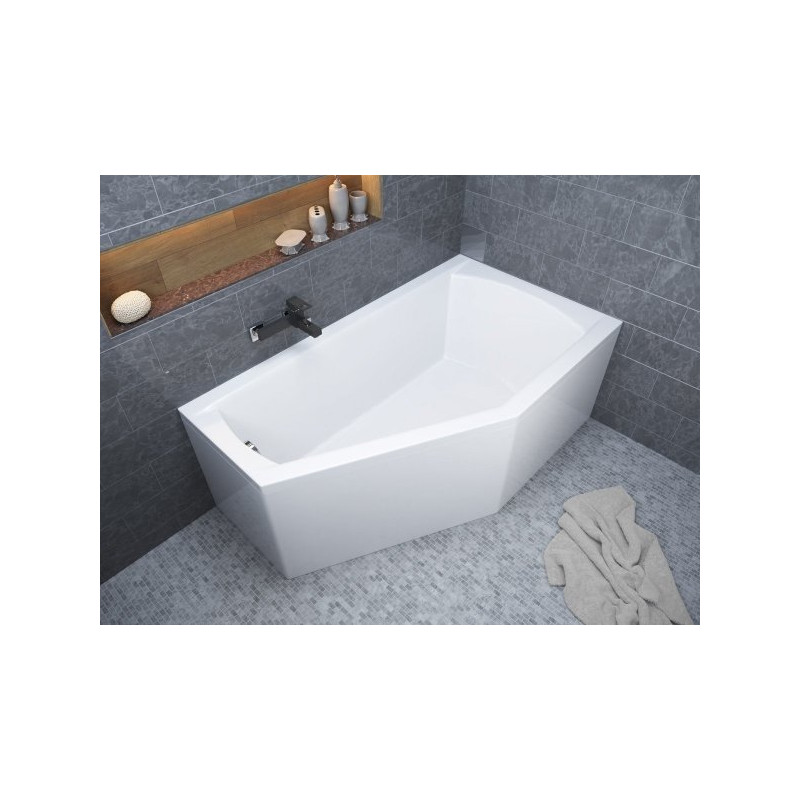 Elegancka Wanna Asymetryczna Selena 160x90 Prawa z Akrylową Powłoką - Twoje Spa w Domu!
