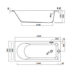 Komfortowa wanna Cersanit Flavia 160x70 z białą obudową, syfonem i gratisowym ręcznikiem