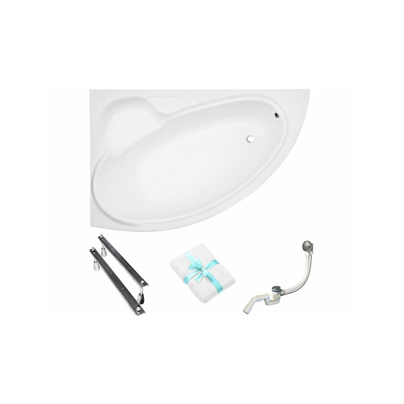 Luksusowa Wanna BIANKA150L - Idealna Asymetria i Nowoczesny Design!